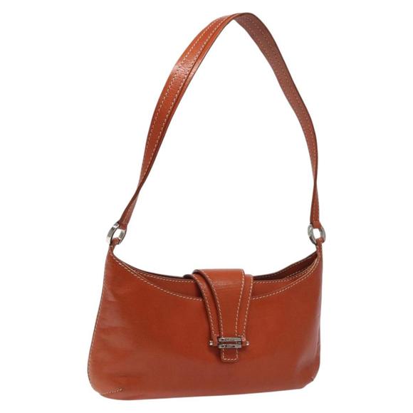 CELINE Shoulder Bag Leather Orange Auth EC246 - Picture 1 of 16